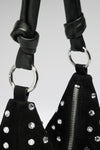 Cameron Shoulder Bag Black Suede and White Crystals