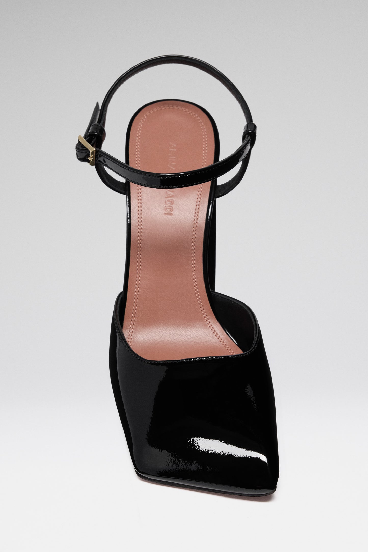 Charlotte Pump Black Patent and Gold Buckle