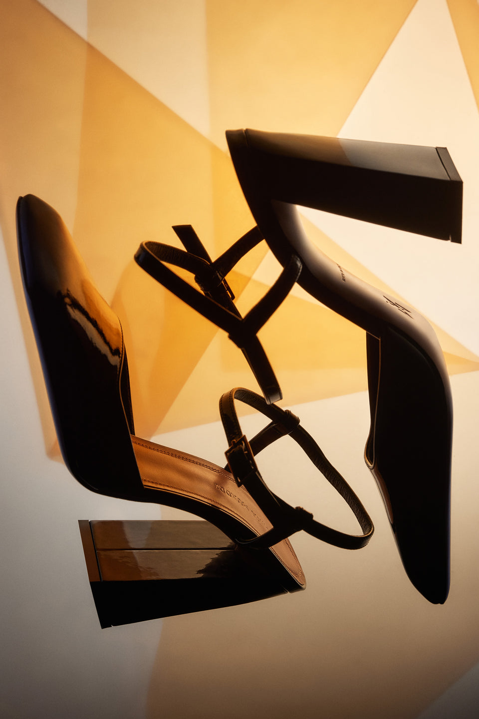 Charlotte Pump Black Patent and Gold Buckle