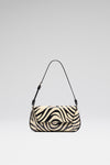 Ami Mini Shoulder Bag Zebra Snake And Silver Hardware