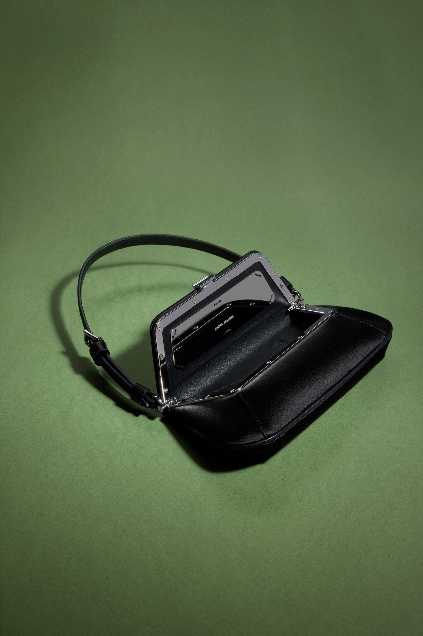 Ami Mini Shoulder Bag Black Satin