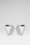 Gisele Earring White Crystals And Silver Base