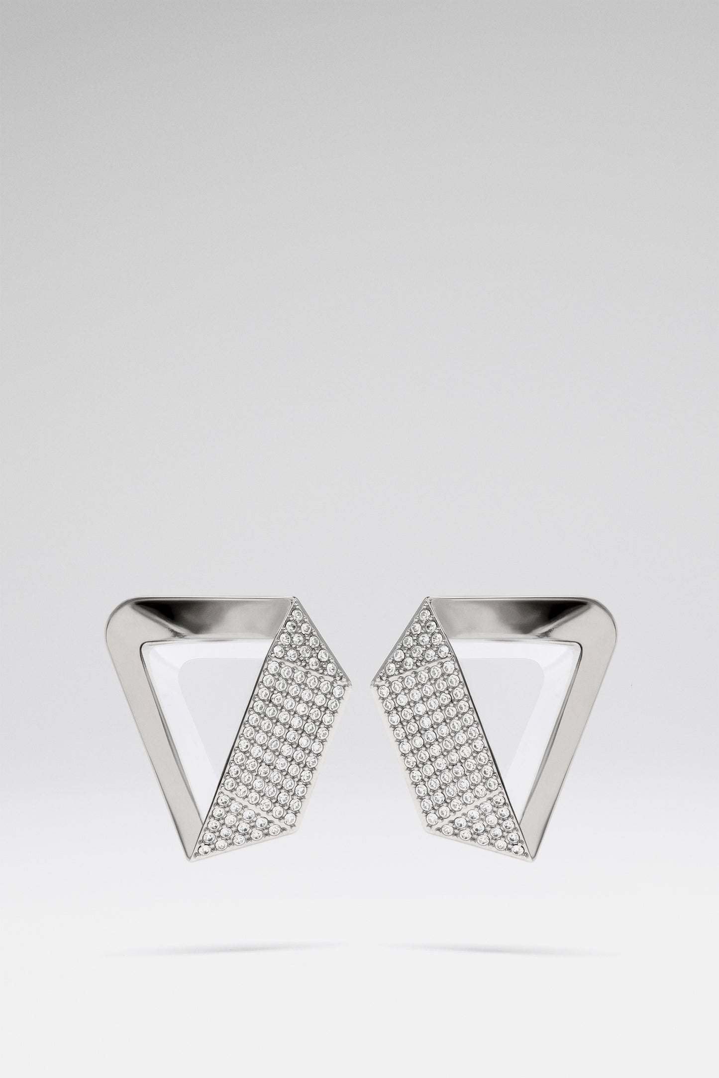 Gisele Earring White Crystals And Silver Base