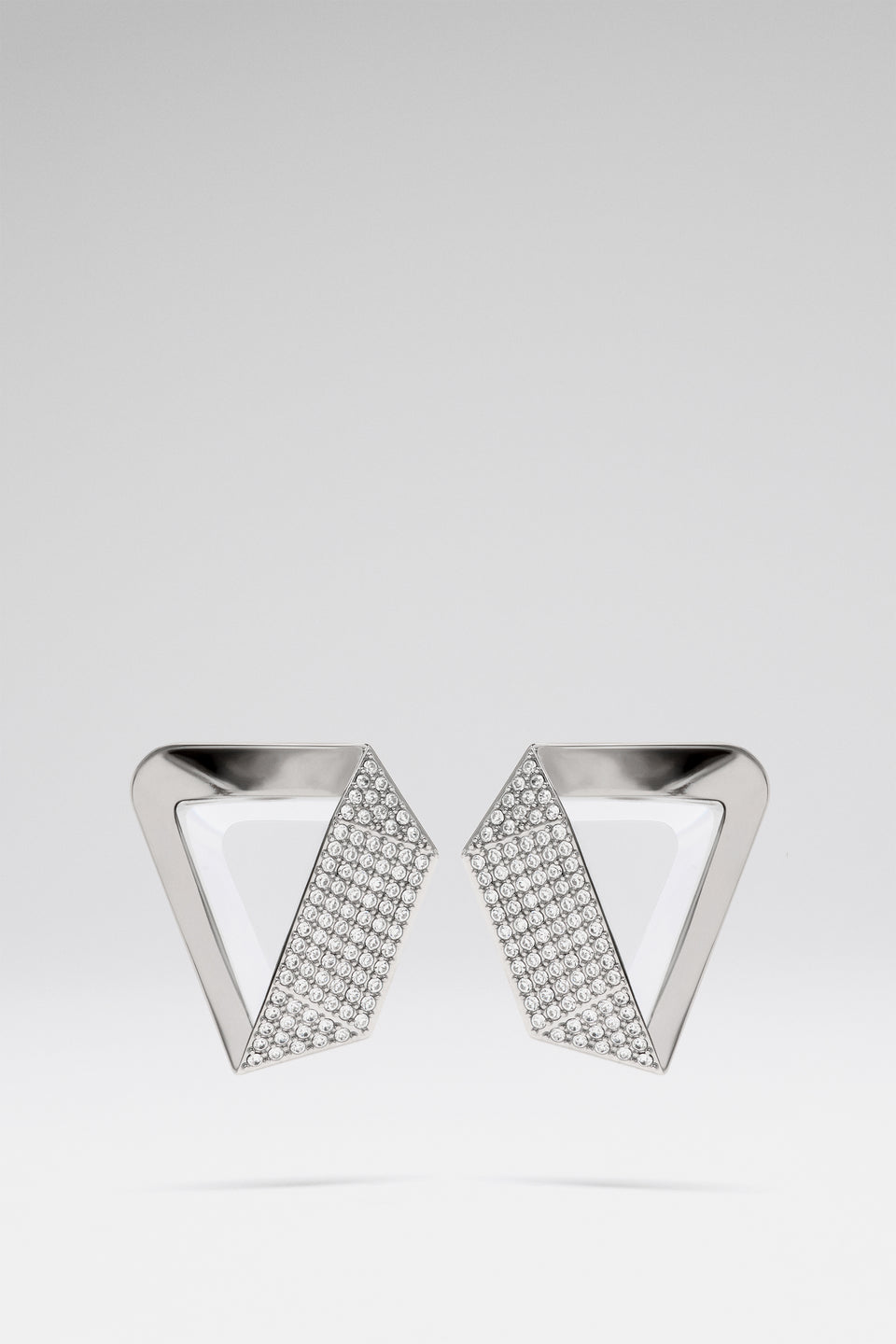 Gisele Earring White Crystals And Silver Base