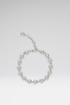 Iris Anklet White Crystals And Silver Base
