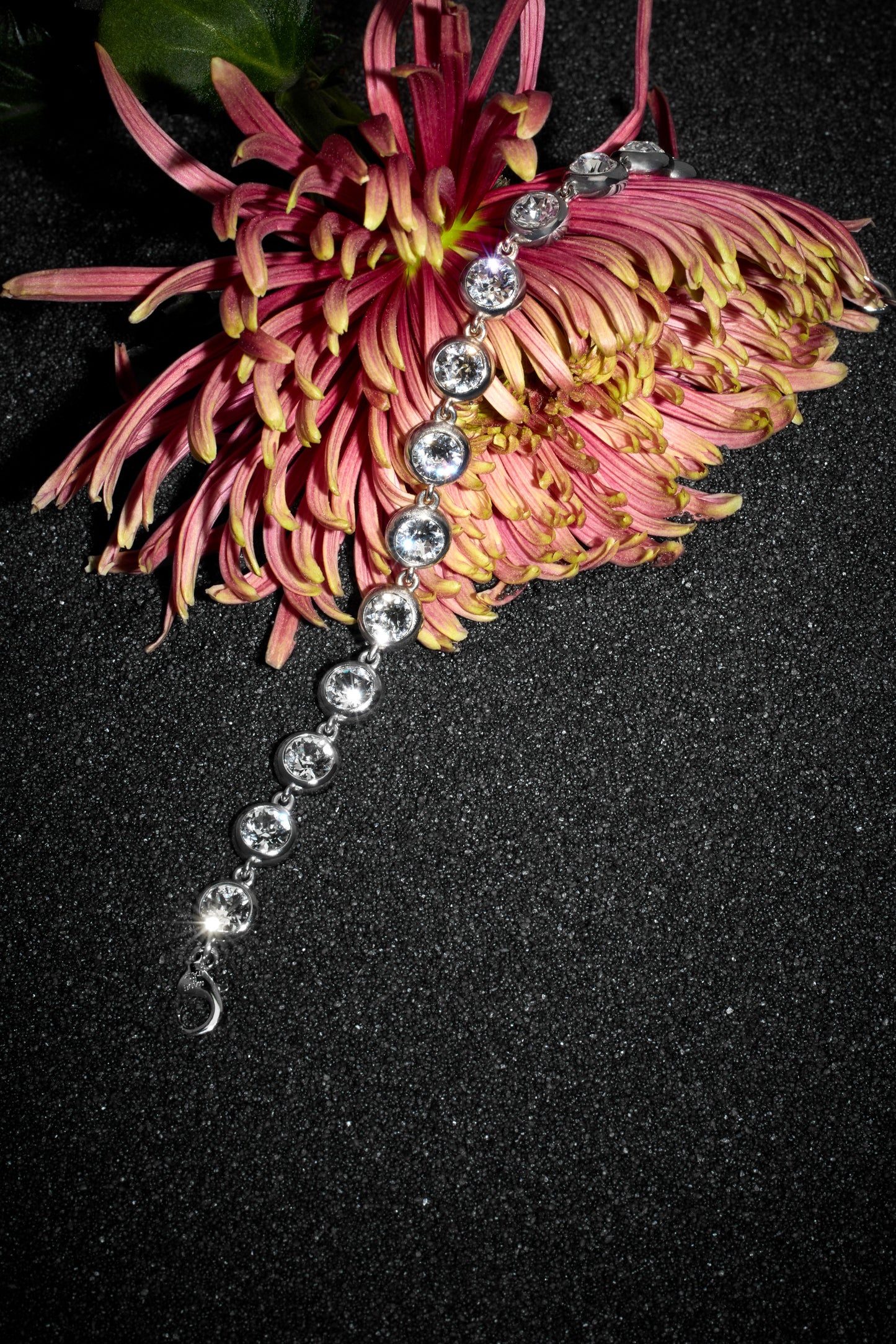 Iris Anklet White Crystals And Silver Base