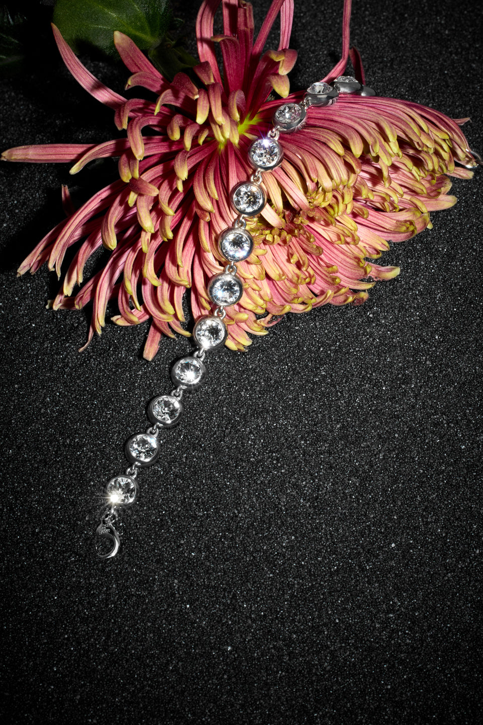 Iris Anklet White Crystals And Silver Base