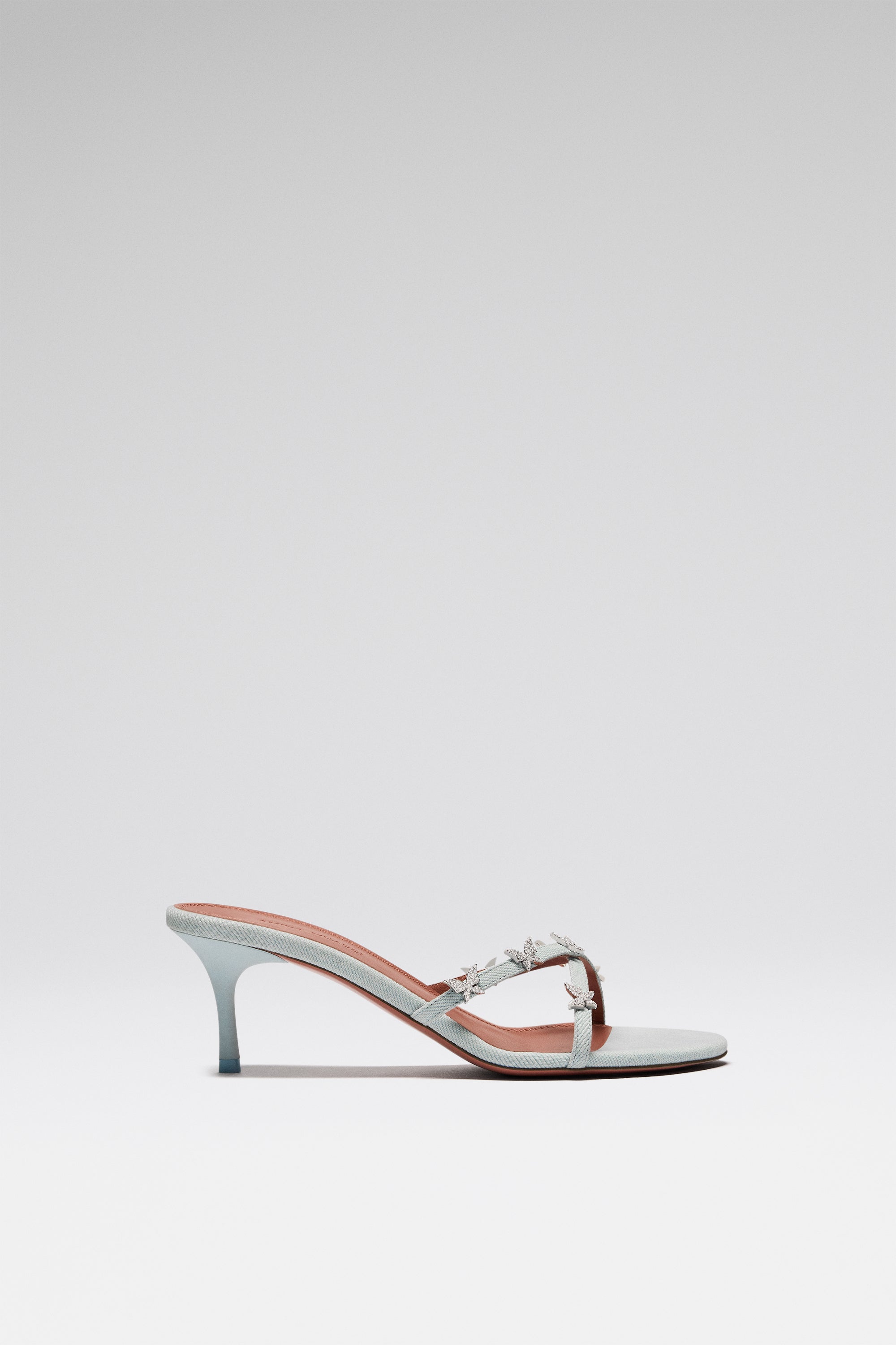 Debora Slipper 60 Light Denim And White Crystals