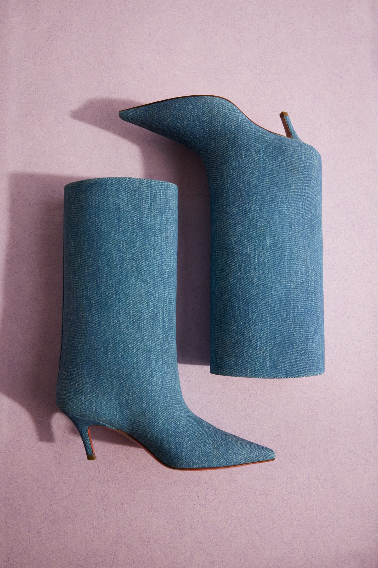 Fiona Boot 60 Suede Printed Denim