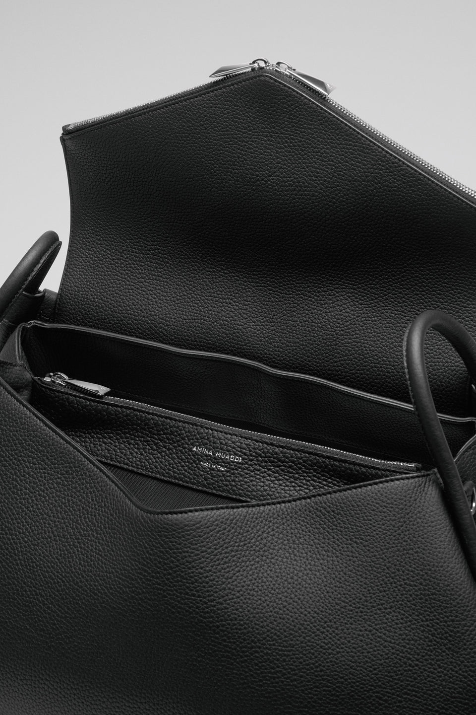 Gemini Jumbo Bag Black Grainy Leather