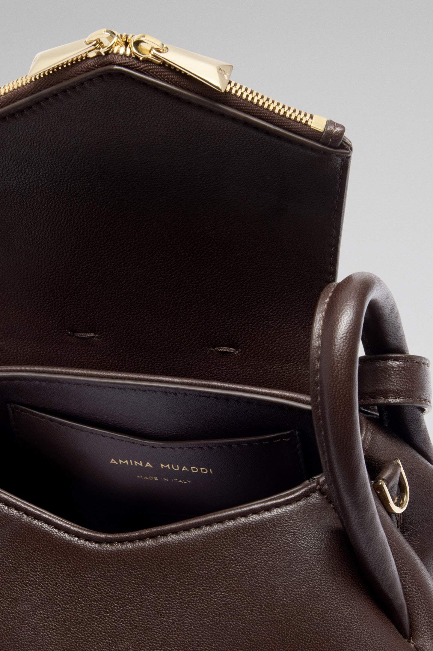 Gemini Small Shoulder Bag Coffee Nappa