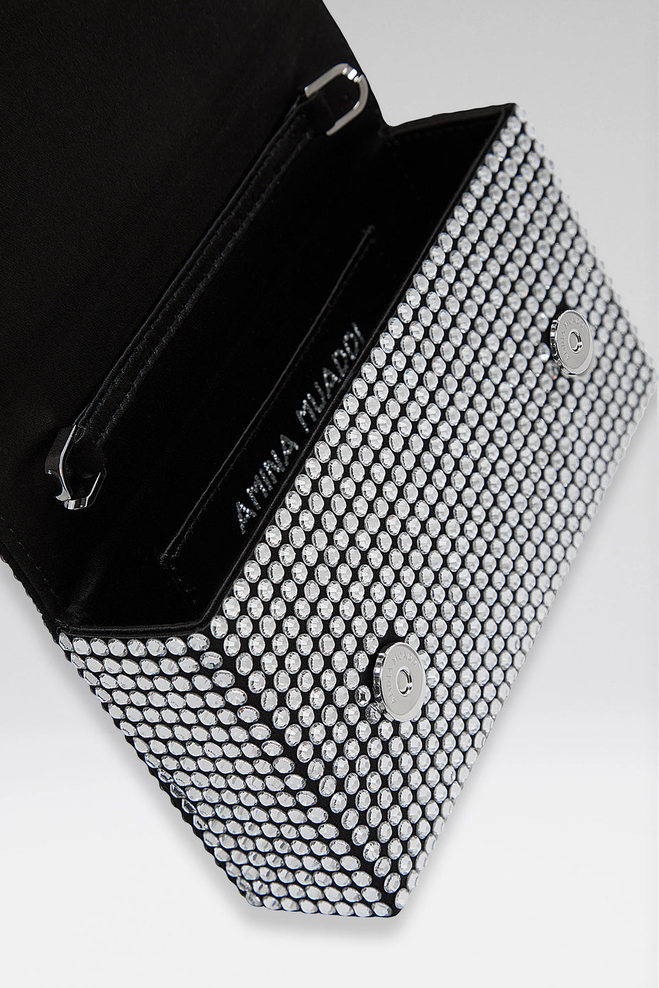 Paloma Mini Black Satin And White Crystals