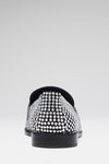 Tilda luxury black white suede crystals loafers