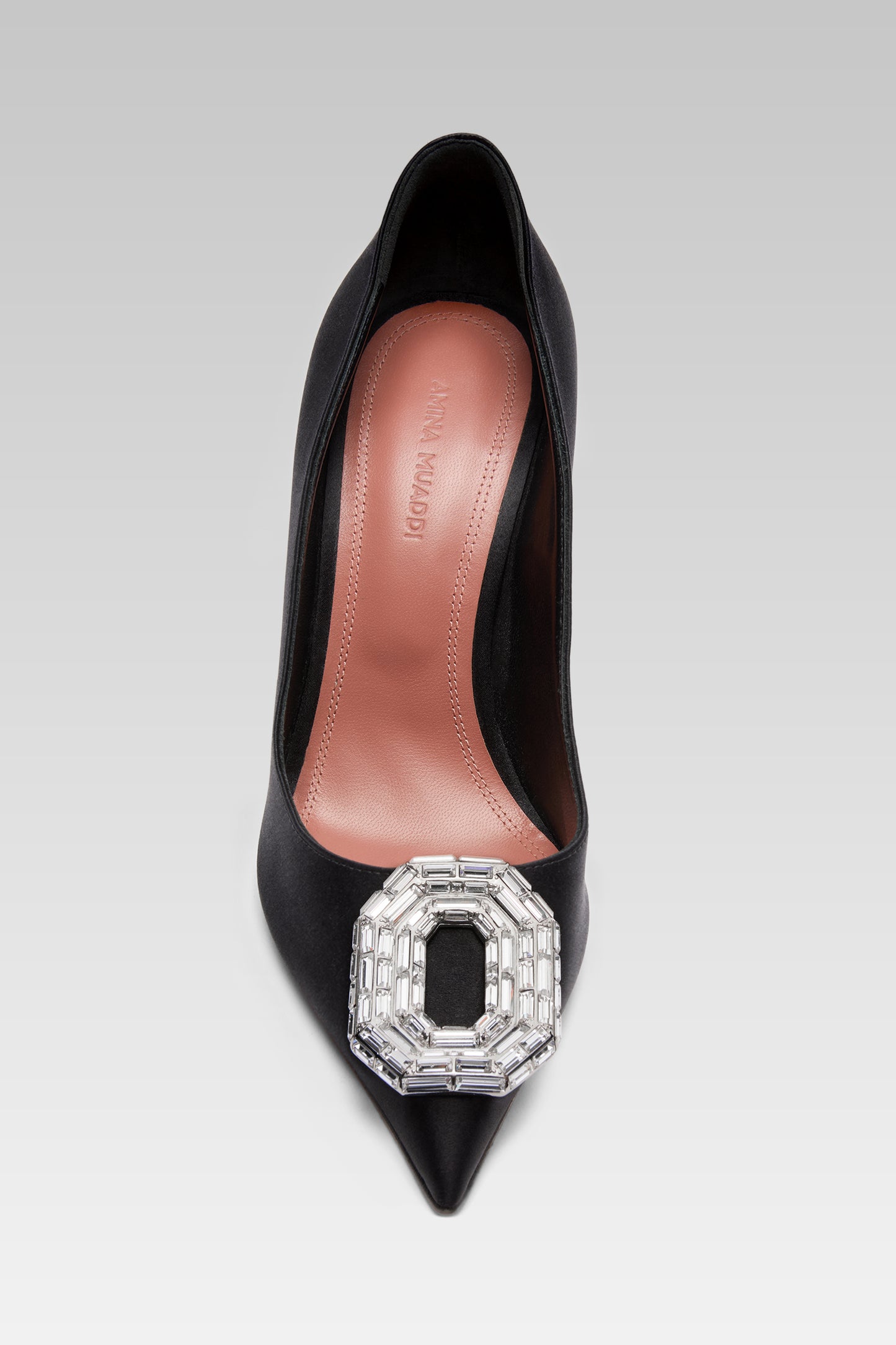 Camelia Pump 105 Black Satin And White Buckle