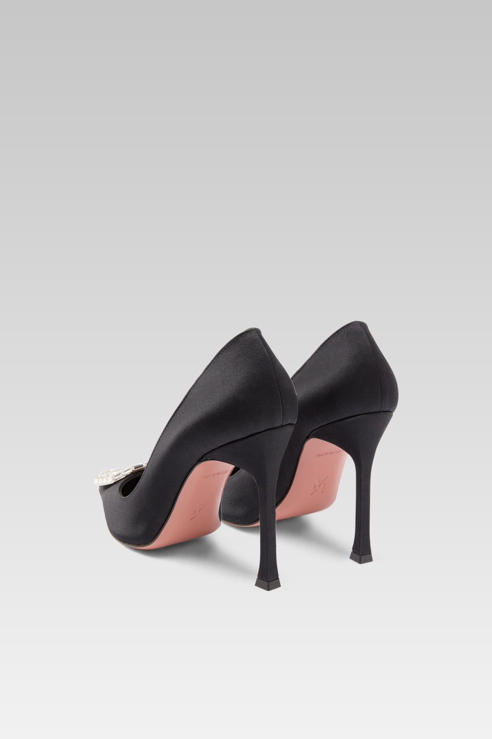 Camelia Pump 105 Black Satin And White Buckle