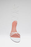 Lori Lace Up Sandal 60 White Nappa And White Matte Heel
