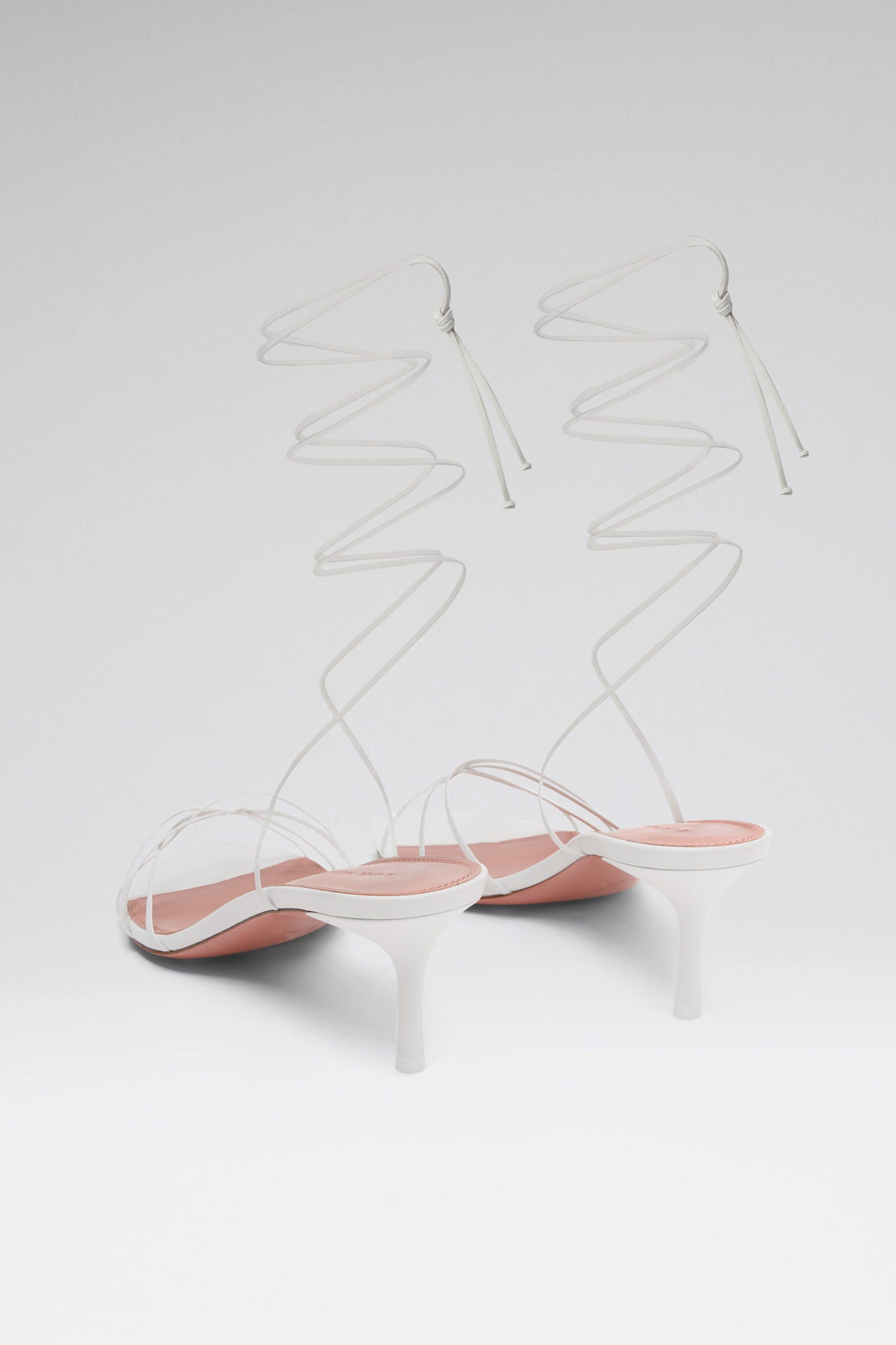 Lori Lace Up Sandal 60 White Nappa And White Matte Heel