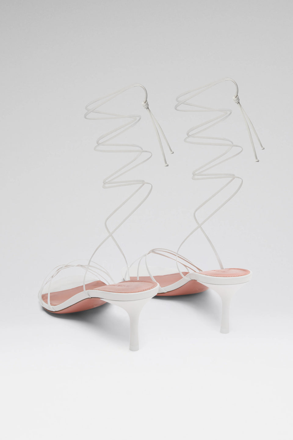 Lori Lace Up Sandal 60 White Nappa And White Matte Heel