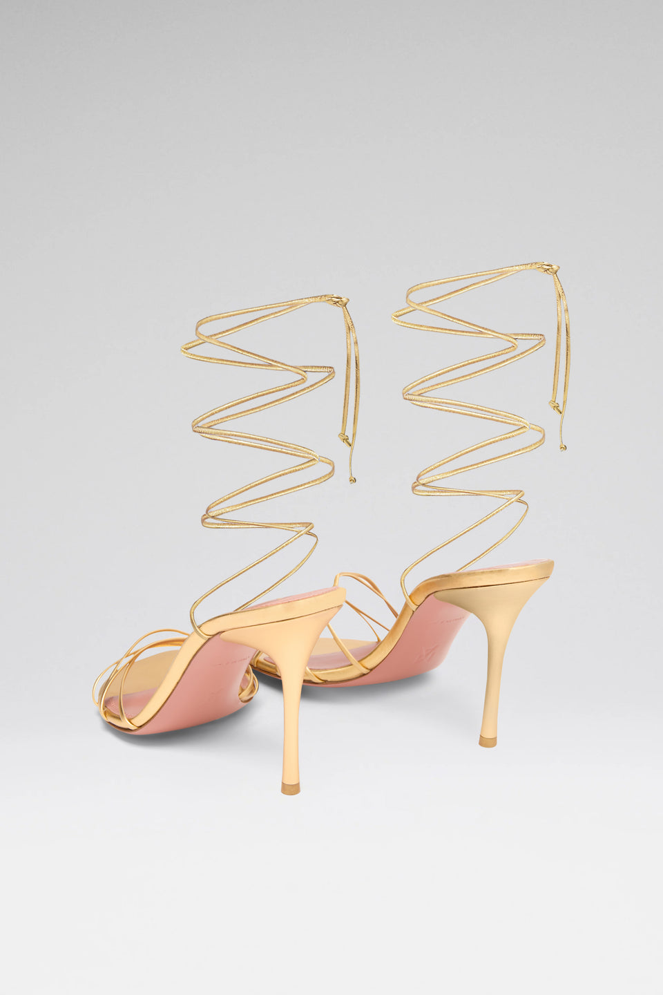 Lori Lace Up Sandal 95 Gold Metallic Nappa And Gold Shiny Heel