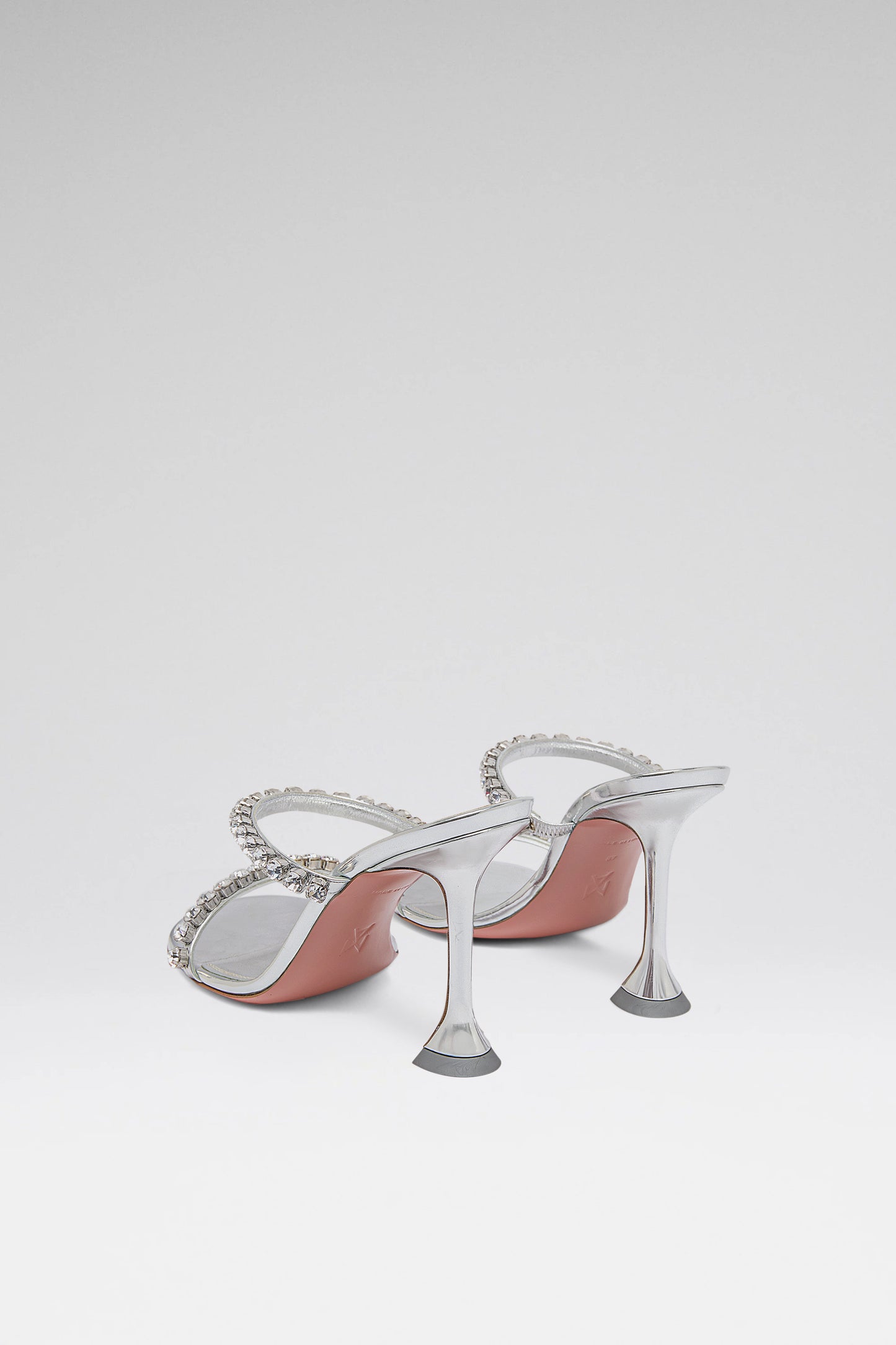 Gigi Slipper 95 Silver Mirror And White Crystals