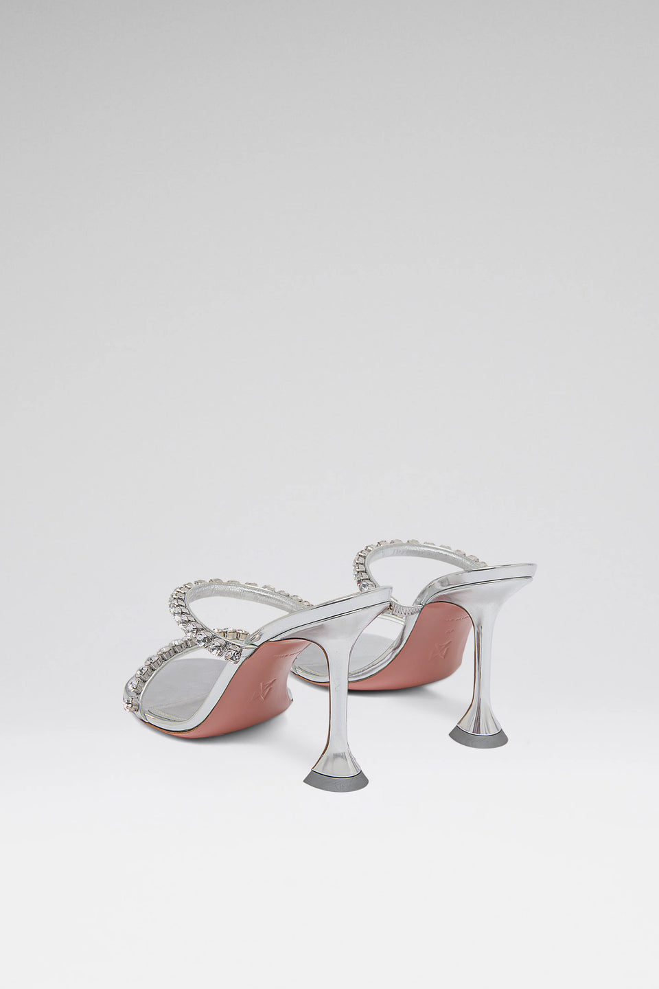 Gigi Slipper 95 Silver Mirror And White Crystals