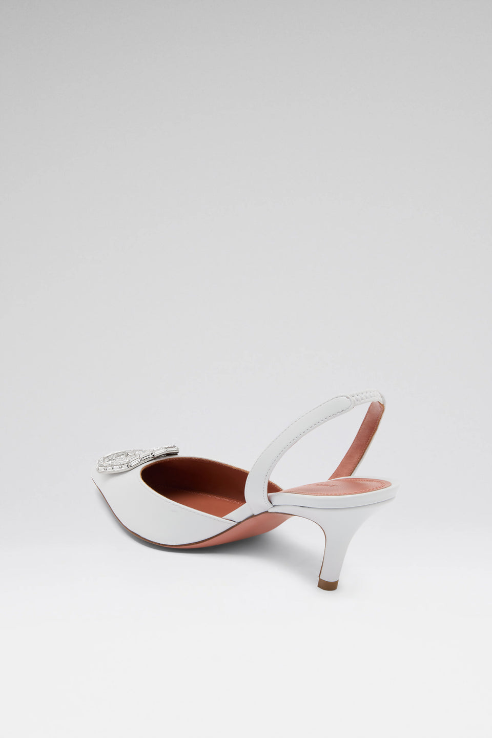 Camelia Sling 60 White Nappa And White Buckle