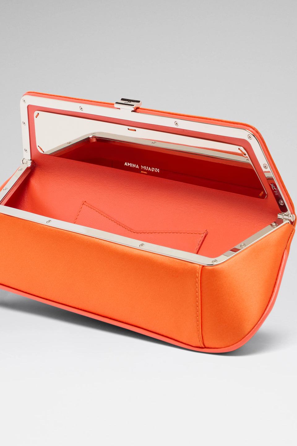 Ami Clutch Orange Satin