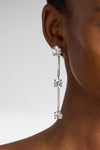 Gigi Earring Pendant With White Crystal And Silver Base