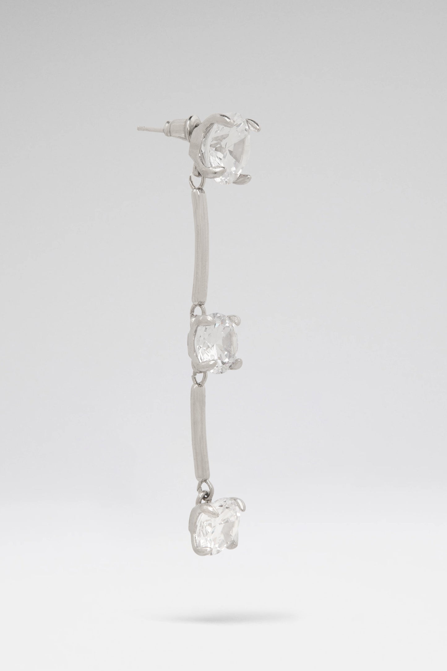 Gigi Earring Pendant With White Crystal And Silver Base