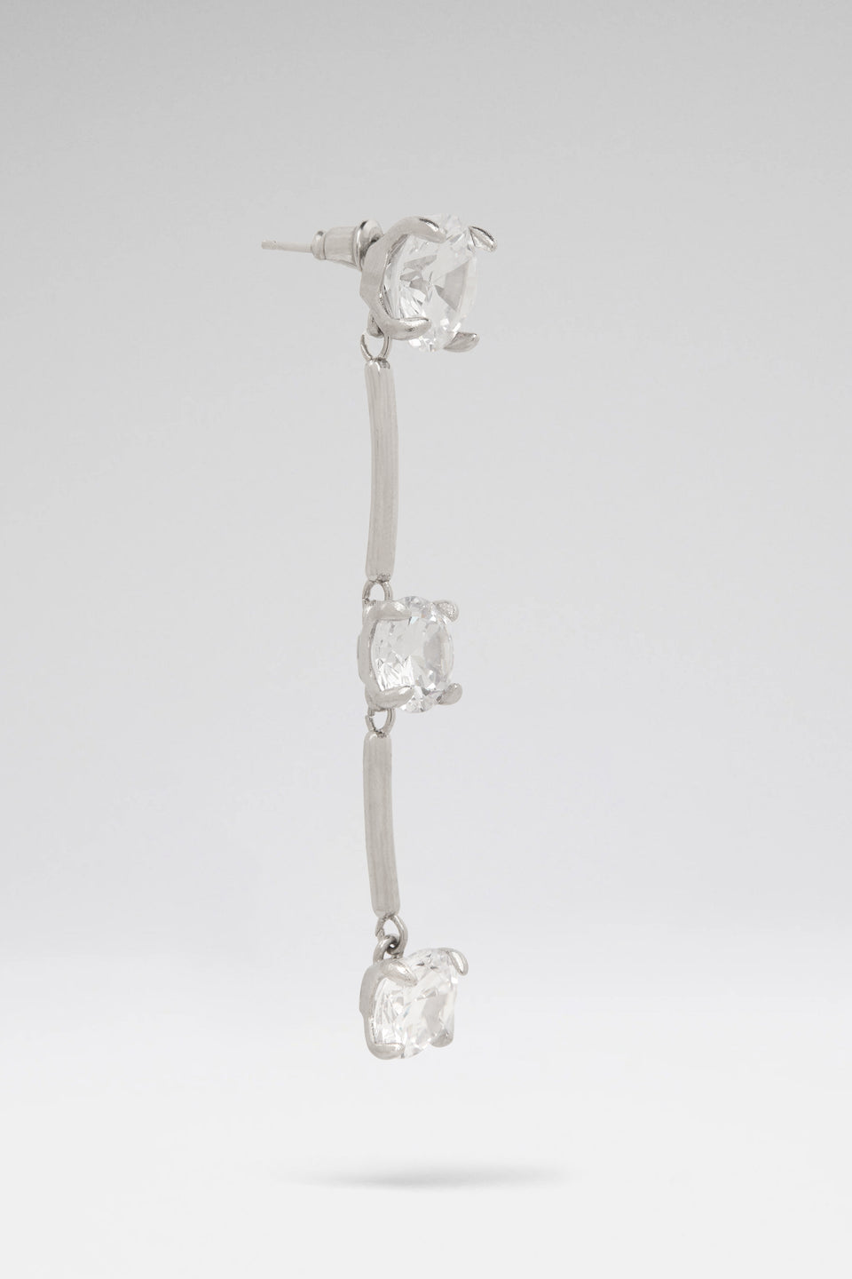 Gigi Earring Pendant With White Crystal And Silver Base