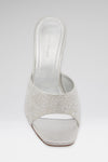 Lupita Crystal Dust Slipper Silver Satin And White Crystals
