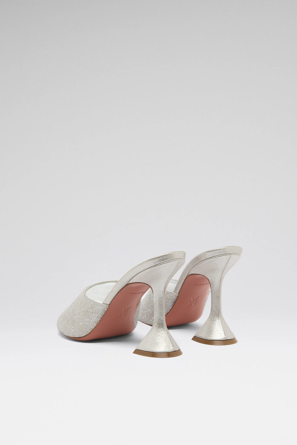 Lupita Crystal Dust Slipper Silver Satin And White Crystals