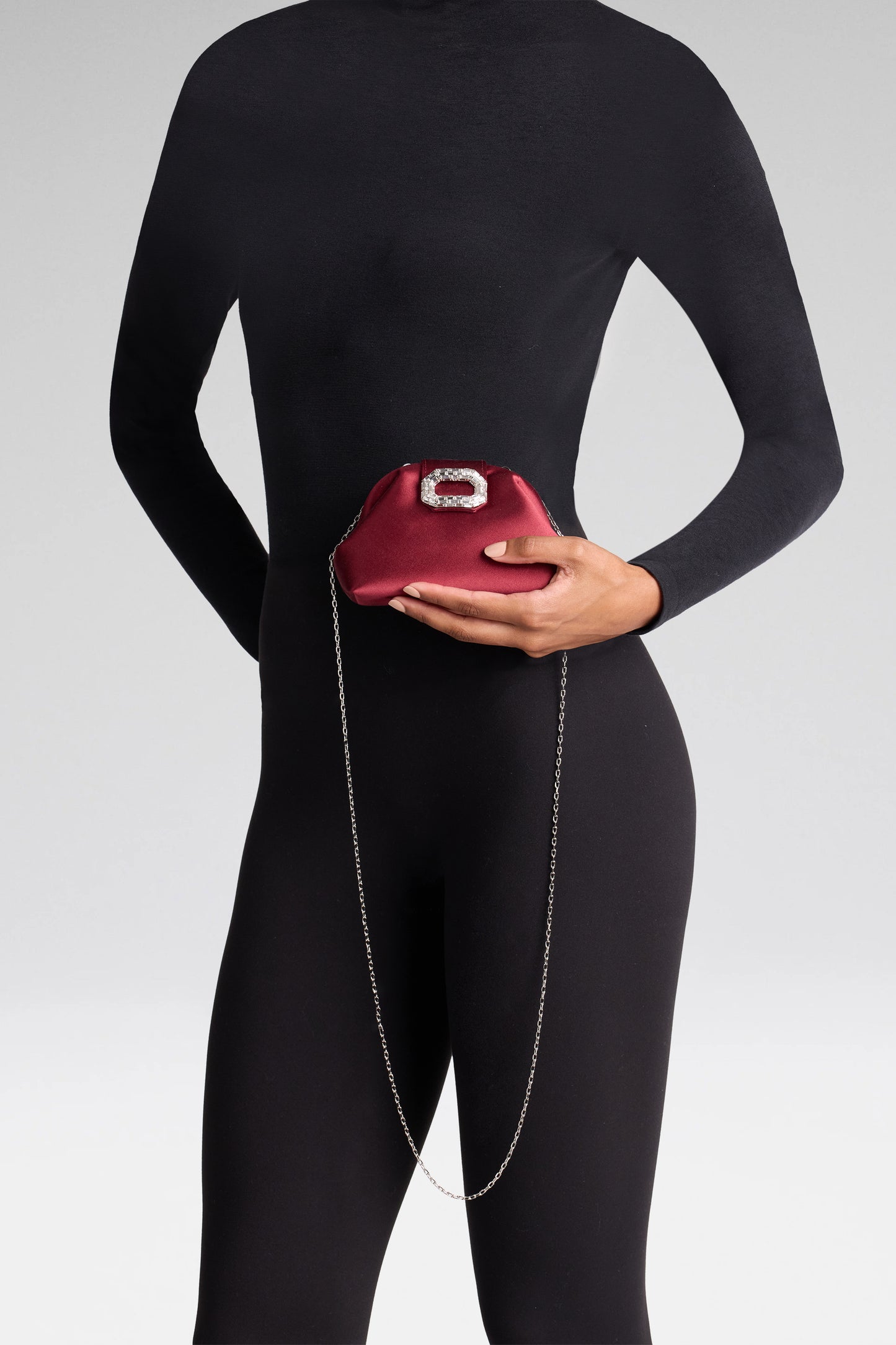 Camelia Micro Bag Wine Satin