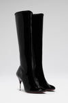 Bruna luxury black latex stretch boots