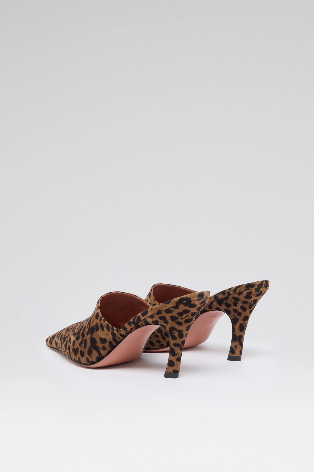 Jamie 80 luxury leopard printed pony mules for women