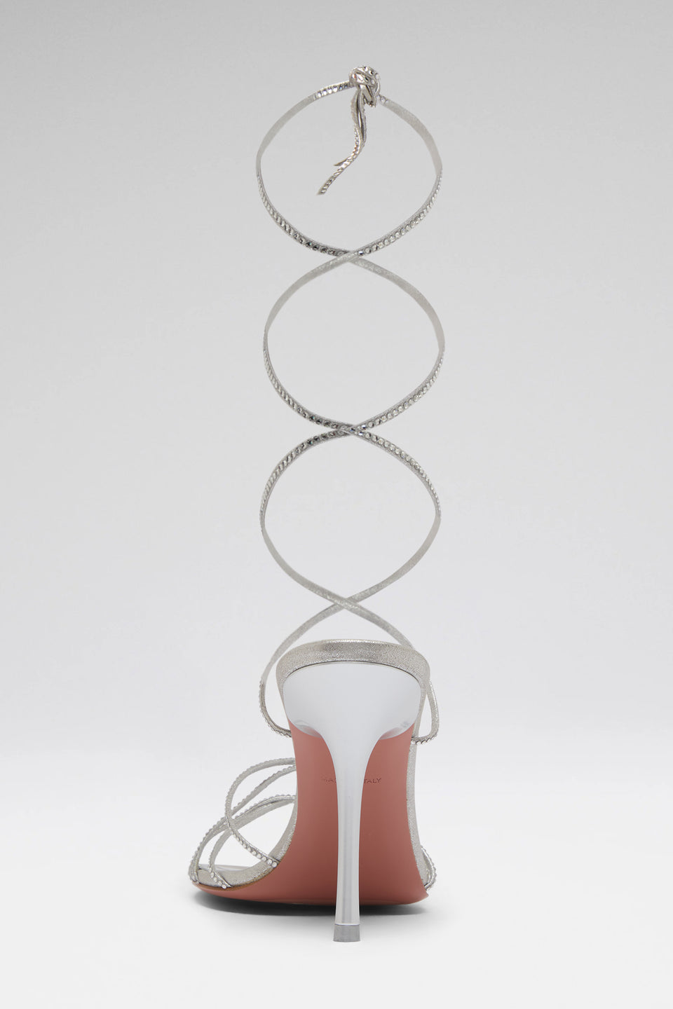 Lori Crystal Lace Up 95 Silver Suede And White Crystals