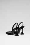 Lara 95 luxury black transparent suede pvc slingbacks for women
