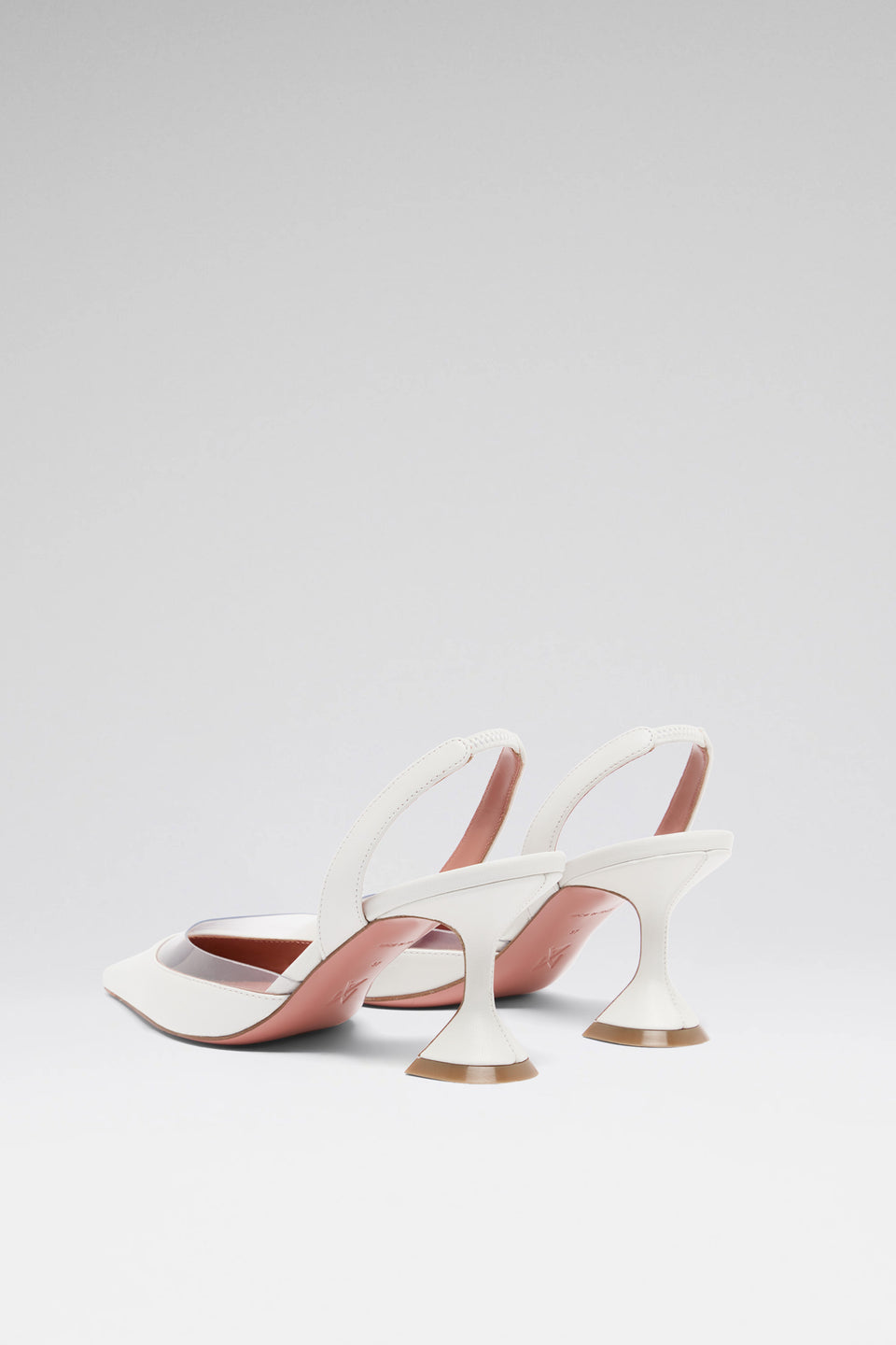 Lara 70 luxury white transparent nappa pvc slingbacks for women