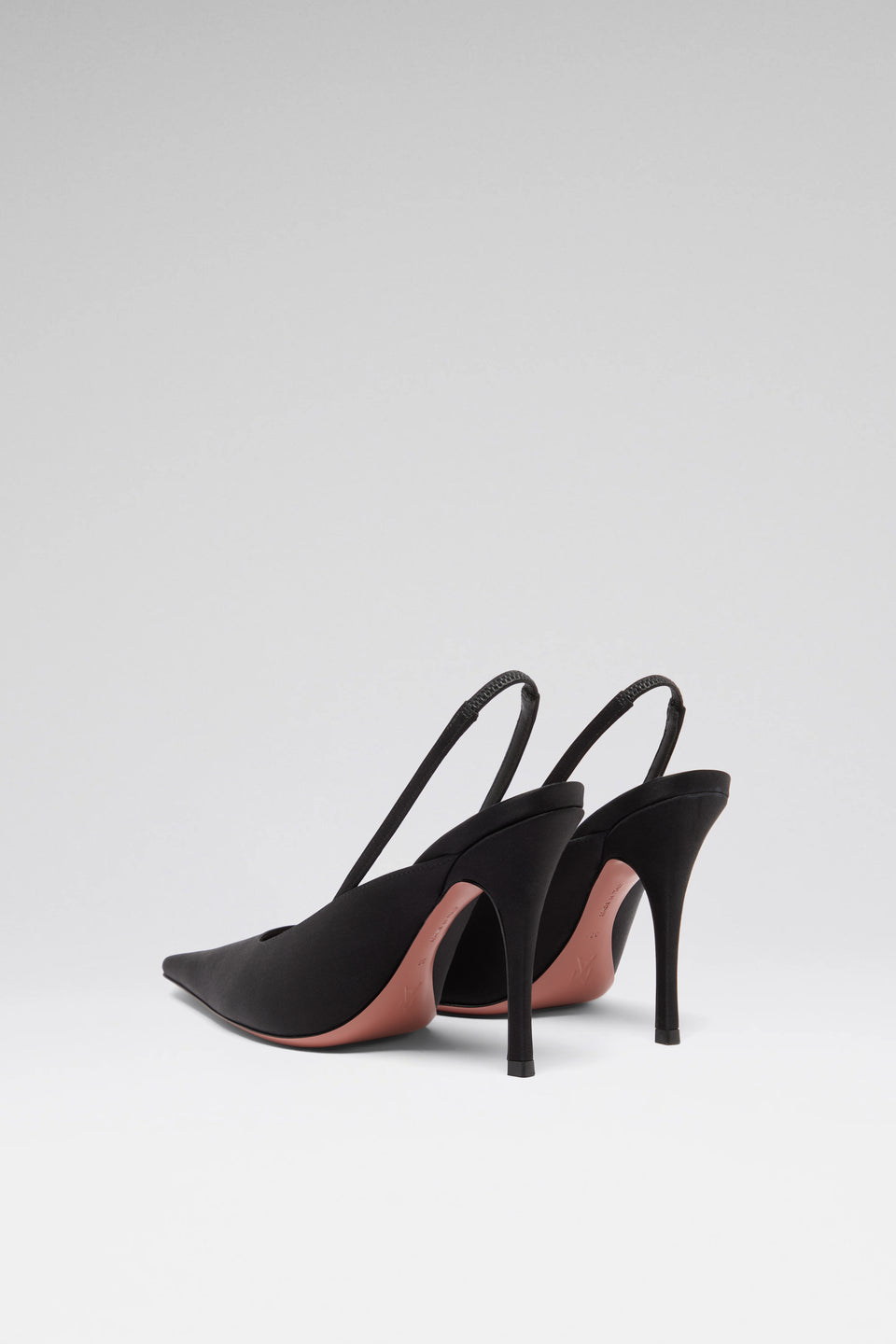 Felicia 100 luxury black satin slingbacks for women