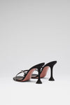 Sally Slipper 95 Black Satin And White Crystals