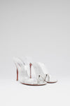 Justine 105 luxury silver transparent mirror pvc slippers