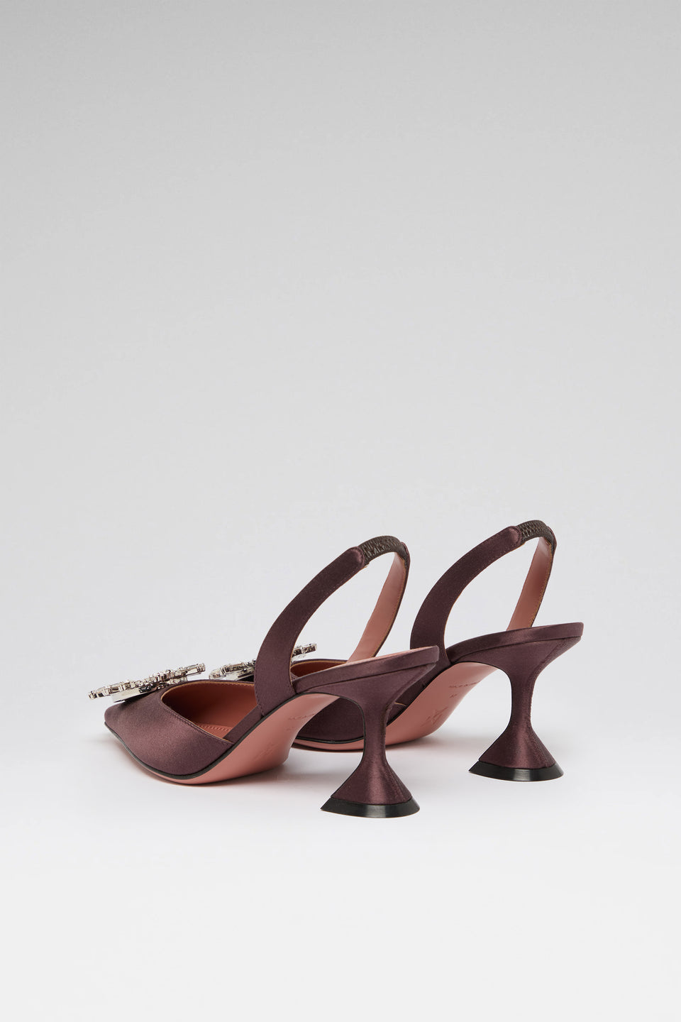 Begum 70 luxury coffee satin slingbacks for women