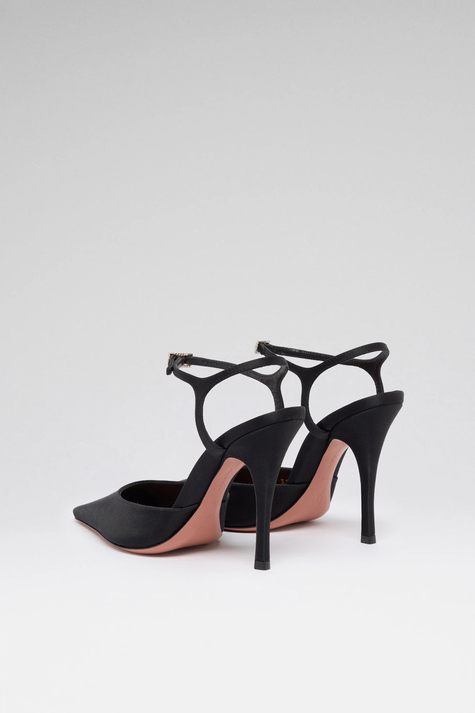 Carolyn 100 luxury black satin white crystal buckle pumps for women