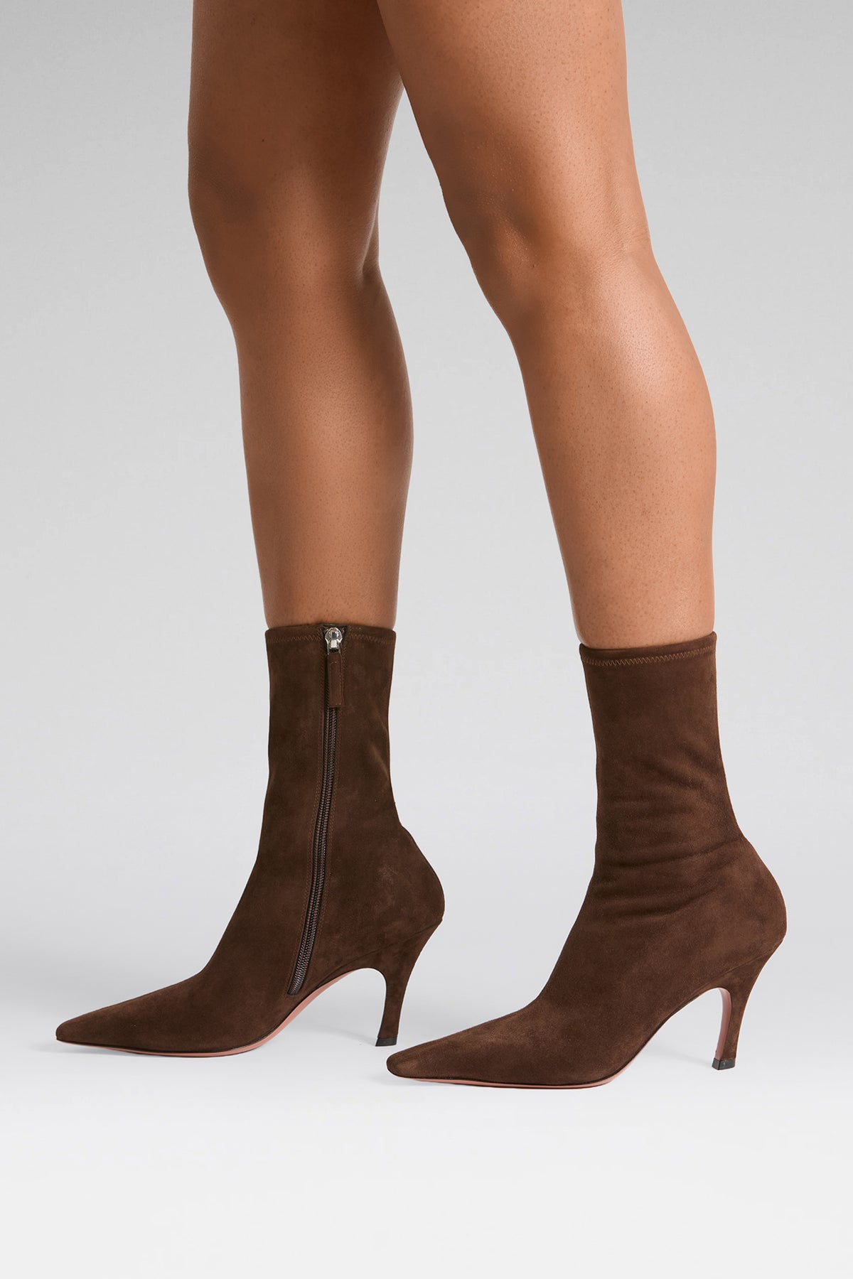 Jamie Stretch Bootie 80 Brown Stretch Suede