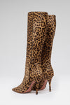 Felicia 100 luxury leopard pony boots for women