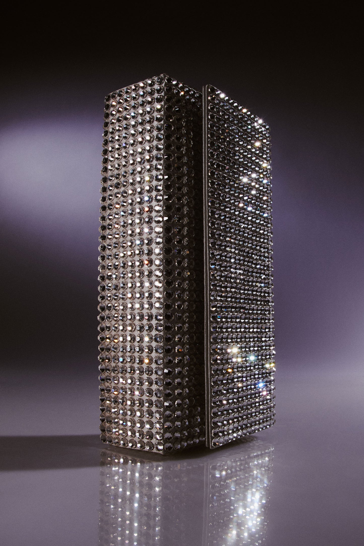 Paloma Mini Silver Satin And White Crystals