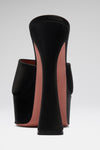 Dalida Plateau Slipper Black Satin