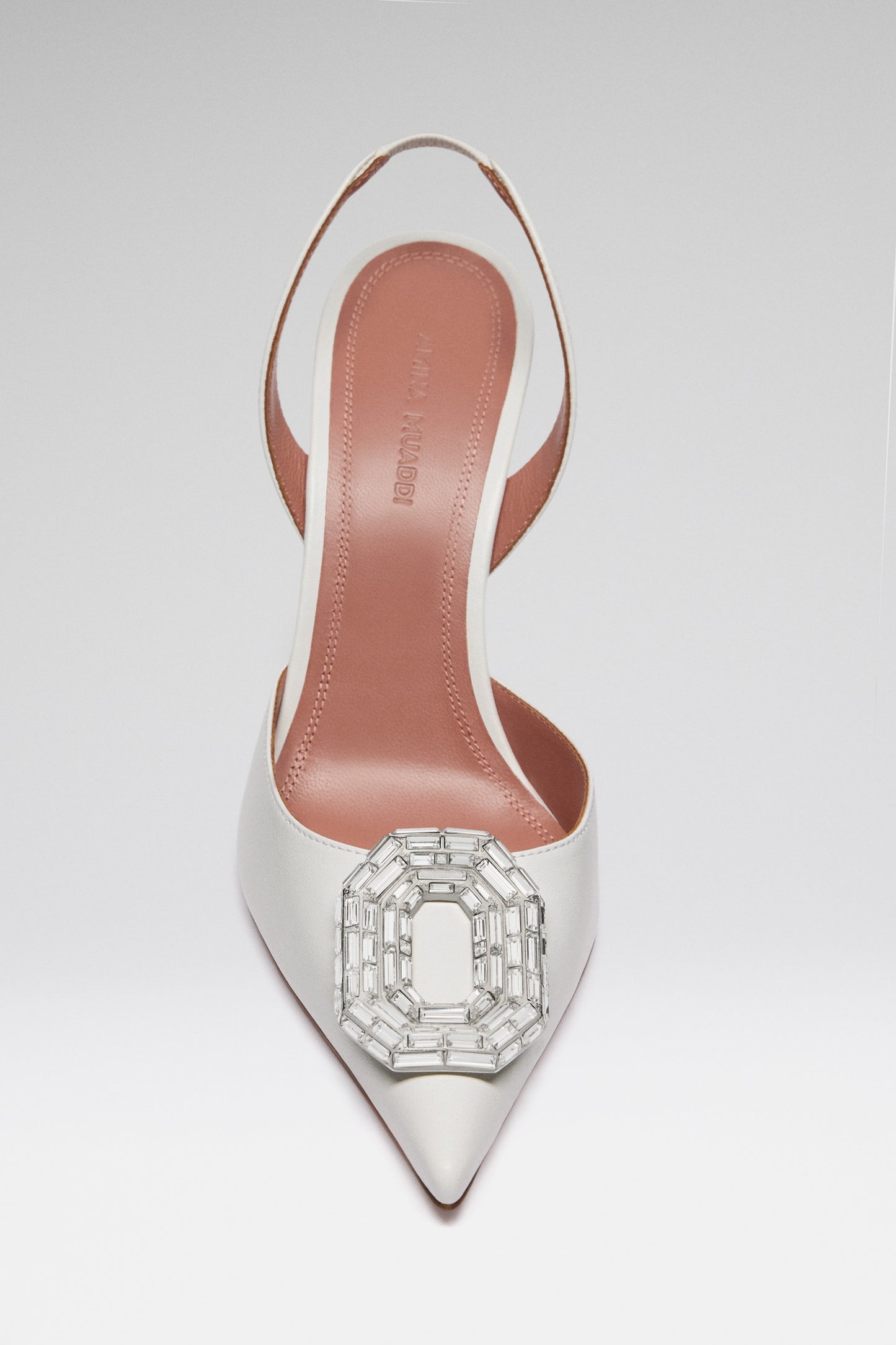 Camelia Sling 90 White Nappa And White Buckle