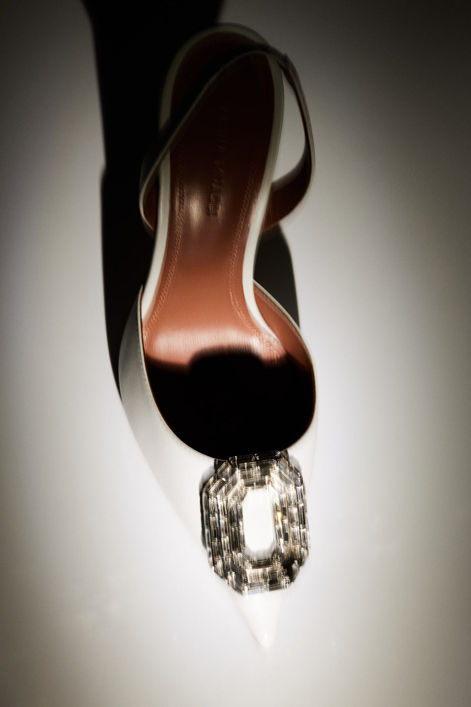 Camelia Sling 90 White Nappa And White Buckle