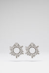 Mini Begum Earrings White Crystals With Silver Base
